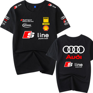 奥迪AUDI Infineon Team Joest乔斯特车队衣服赛车男纯棉短袖t恤