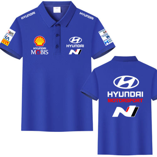 HUYNDAI现代汽车WRC赛车队服N高性能部门冰丝棉短袖男休闲POLO衫