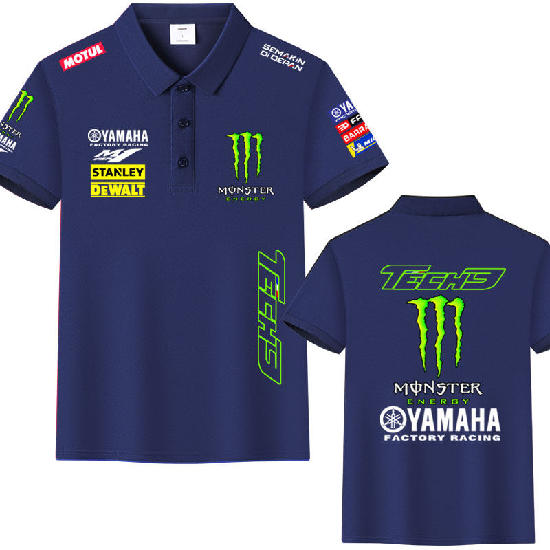 YAMAHA雅马哈MotoGP厂队摩托车短袖冰丝棉POLO衫男骑行服T恤半袖