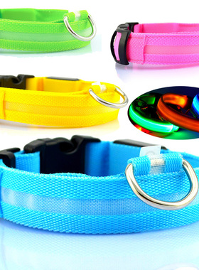 宠物狗LED发光项圈 彩色金毛泰迪犬脖圈 遛狗项圈颈圈