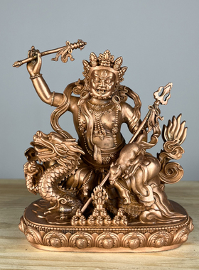 摆件书房白财神紫铜祝福