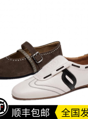 商场同款2025秋季新款羊皮休闲鞋薄底复古德训鞋女ZB294 80606CQ5