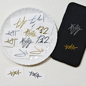 TXT组合崔秀彬崔然竣崔圭姜太显休宁凯金属贴同款 手机贴签名贴