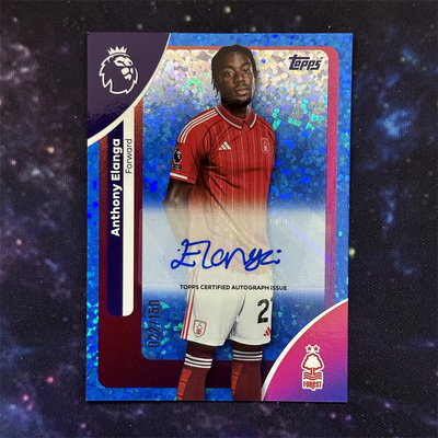 2026 TOPPS 英超球星卡150编蓝钻折射签名字卡 埃兰加 诺丁汉森林