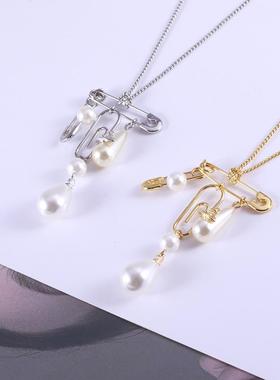 时尚欧美风别针闪耀水滴形珍珠