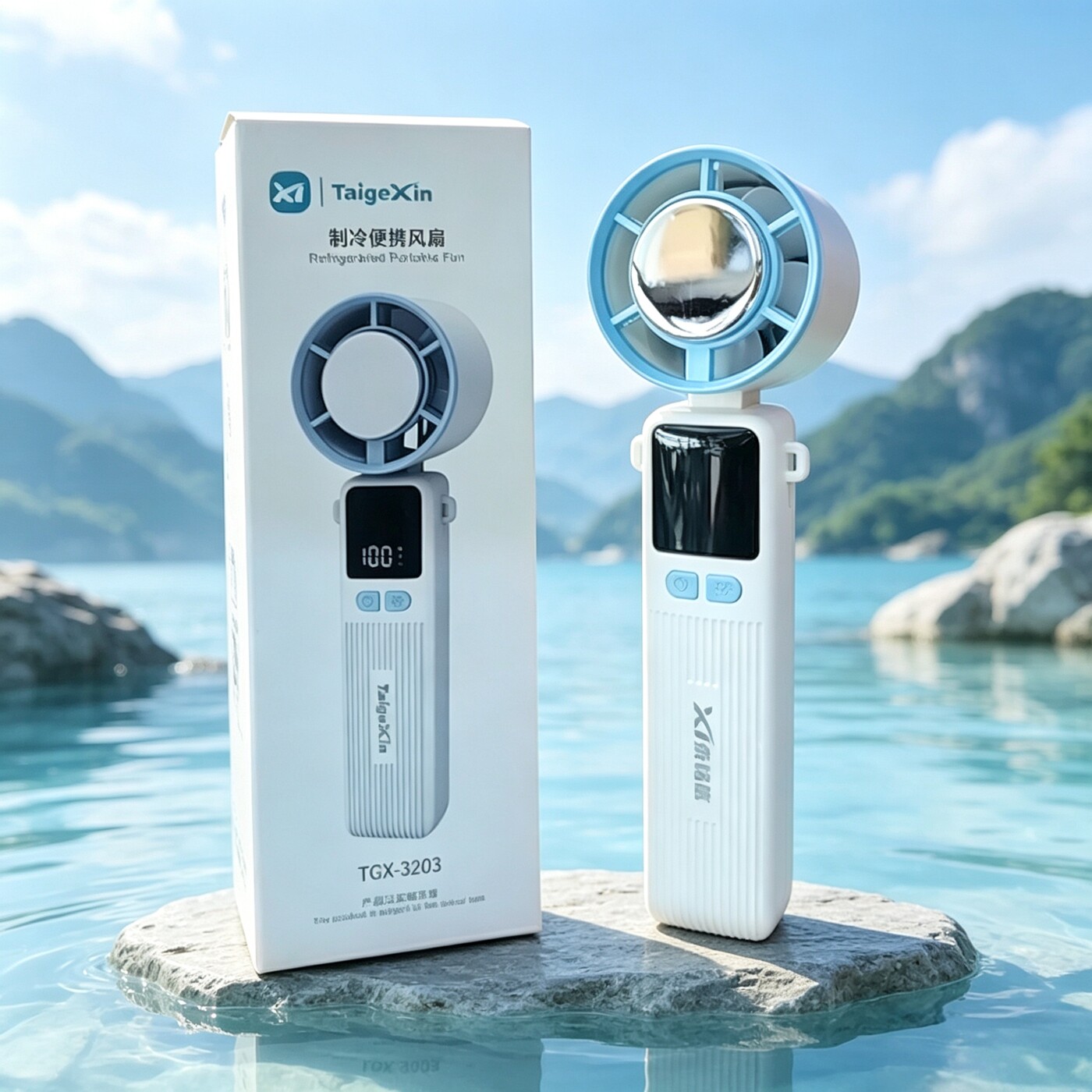 泰格信充电便携折叠大风力迷你扇