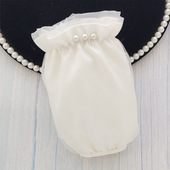 学生羽绒服工作办公套袖 袖 防污护袖 韩版 套女短款 白色秋冬2025新款