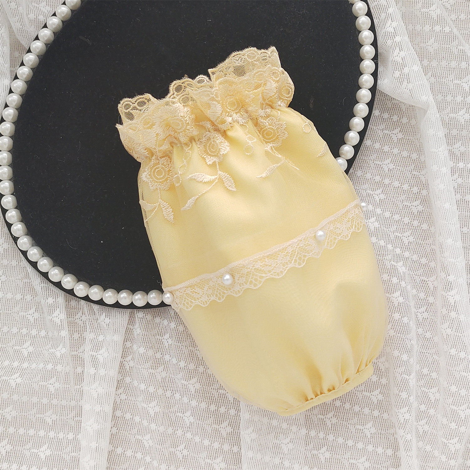 秋冬季袖套女短款2025新款防污防尘时尚蕾丝护袖办公室羽绒服套袖