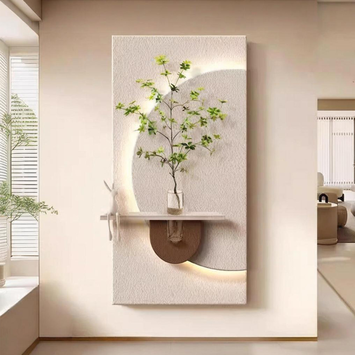 砂岩立体水培绿植玄关装饰画新款图片