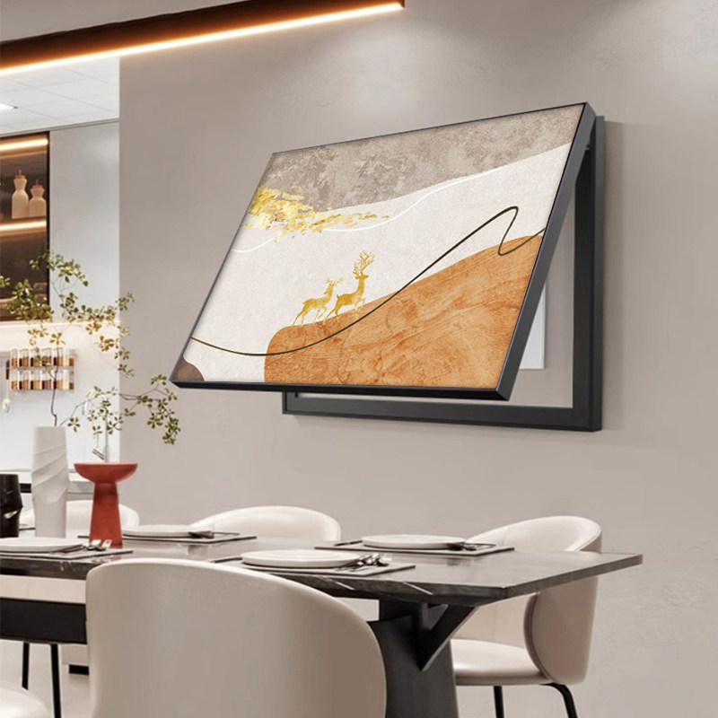 有鹿生财客厅电表箱寓意好配电箱挂画电闸开关盒液压遮挡挂画