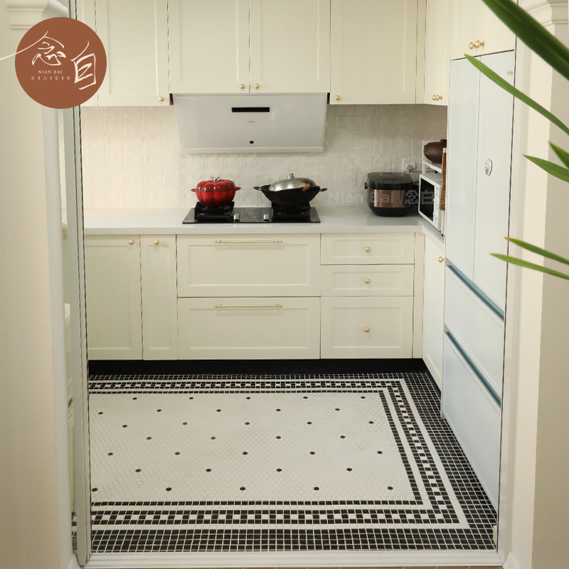 玄关定制马赛克地砖全屋装修实景复古木纹砖珍珠釉瓷砖卫生间墙砖