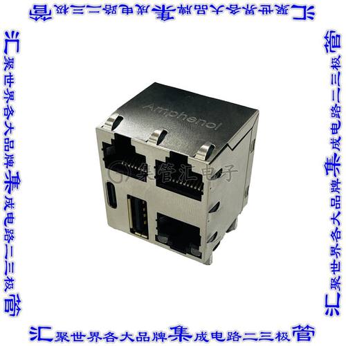 RJE7G588140112 连接器接插件2X RJ45 8P8C, PLATING GOLD 50U''