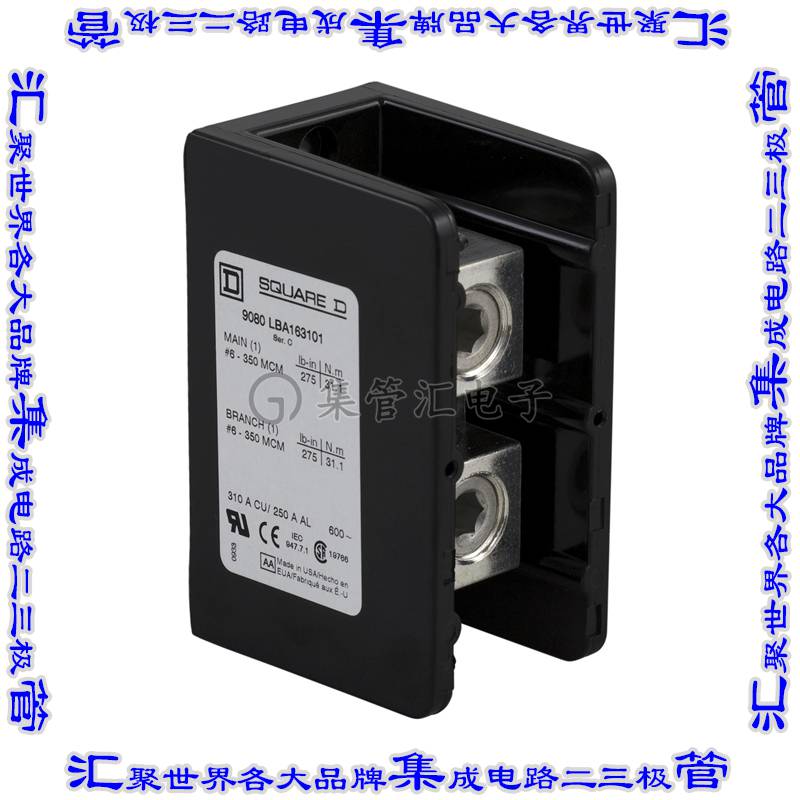 9080LBC163101 连接器接插件PWR DISTR BLK 600V 255A