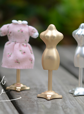 LM01 原创微娃衣小模特 金色银色 迷你8厘米 DIY微缩模型场景配件