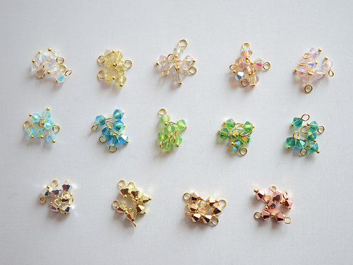 SZ359 blingbling彩色迷你菱形水晶小吊坠3mm 手工绕线成品DIY6颗