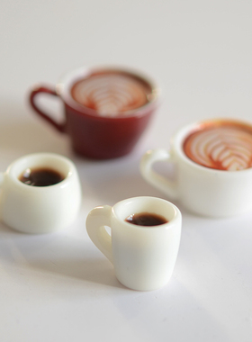 SW48 大号咖啡杯拉花大杯子日系食玩树脂吊坠DIY手工材料配件 1个