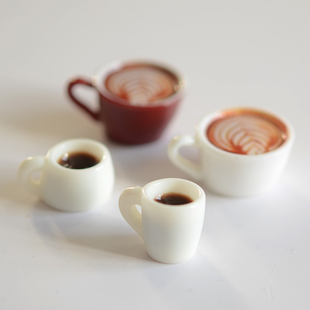 SW48 1个 大号咖啡杯拉花大杯子日系食玩树脂吊坠DIY手工材料配件