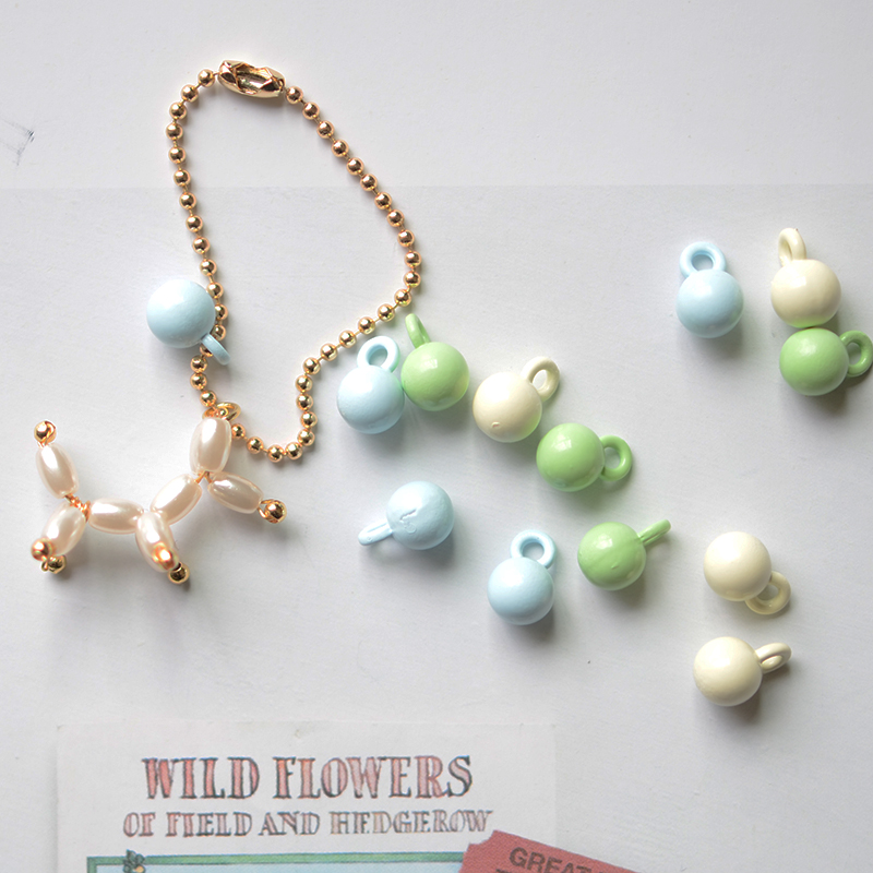 HJ38 小圆球吊坠6mm合金 小挂件项链手链挂件饰品配件 1个