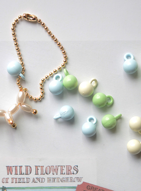 HJ38 小圆球吊坠6mm合金 小挂件项链手链挂件饰品配件 1个