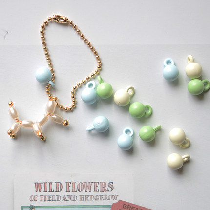 HJ38 小圆球吊坠6mm合金 小挂件项链手链挂件饰品配件 1个