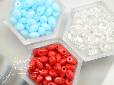 ZZ57 椭圆水滴珠2.5x5mm 捷克产米珠 DIY串珠饰品配件 6克 1盒