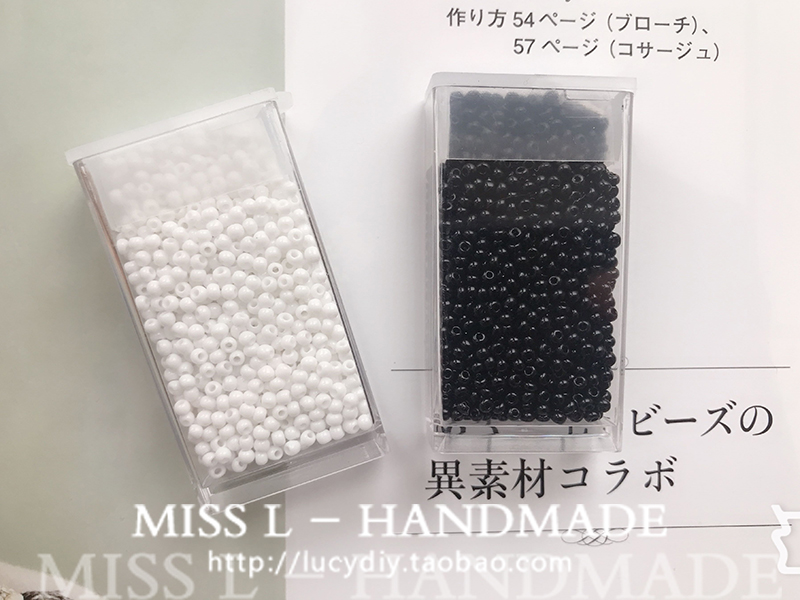 ZZ45 国产纯色实色黑白米珠2mm 百搭 DIY串珠饰品配件 10g盒装 饰品/流行首饰/时尚饰品新 其他DIY饰品配件 原图主图