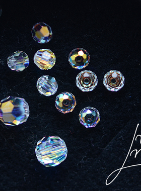 ZS05 切面圆珠 散珠 奥地利水晶 施家水钻半宝石DIY材料 手工串珠