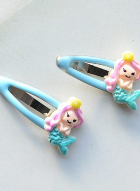 OW12 迷你蓝色美人鱼2CMBB夹手工小发夹宠物夹 6分12分bjd娃娃GSC