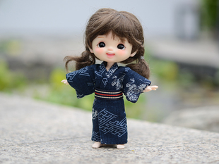 T06 原创OB11娃衣材料包 日式浴衣和服 DIY布料纸样视频12分BJD