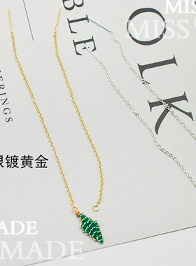 YA38 特价 925银超细O链耳线 半成品 配件DIY 素银 1对