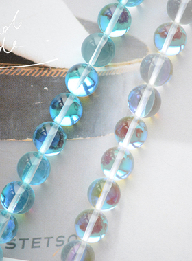 ZM89 合成闪光月光石10mm 人造圆珠 DIY手工串珠配件材料 1颗