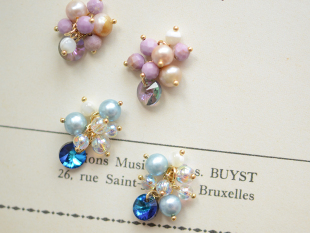 DIY耳饰成品吊坠1枚 天然淡水珍珠 SZ345 焦糖玛奇朵和泡泡蓝汽水