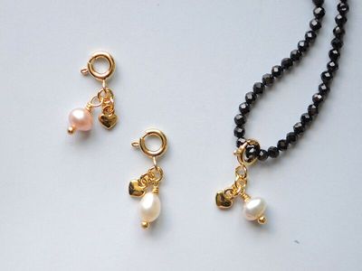 珍珠与心万能扣天然淡水弹簧扣