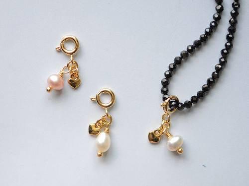 珍珠与心万能扣天然淡水弹簧扣