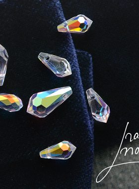 ZM09 高质 红光白AB切面水滴水晶水钻半宝石 diy散珠吊坠手工配件