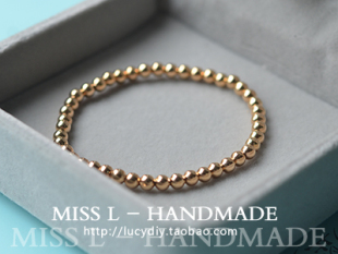 DE09 手作18K包金金珠手链  手镯女 包邮饰品