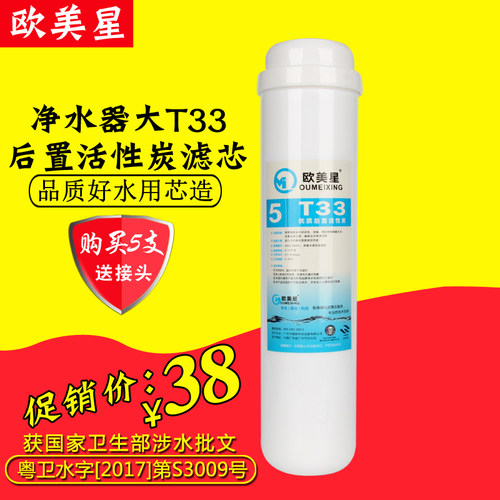 包邮欧美星大T33后置活性炭滤芯 纯水机滤芯净水器滤芯活性碳滤芯