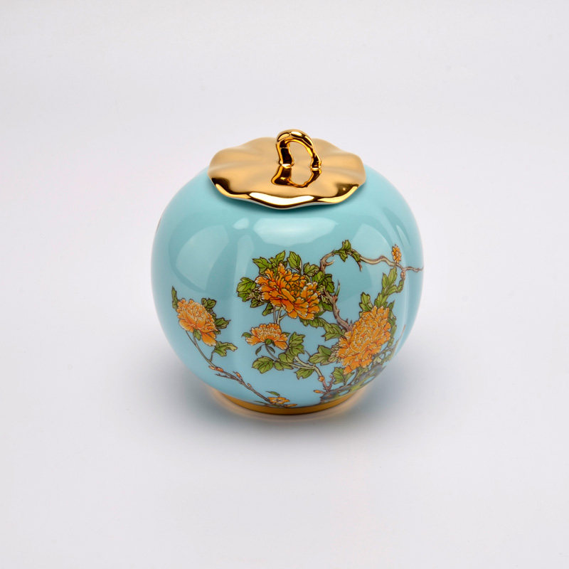 国瓷永丰瓷正品夫人瓷西湖蓝茶具配件2头600ml陶瓷茶叶罐礼品装,餐饮具,茶叶罐,淘宝优惠券,粉丝福利购,淘宝优惠卷