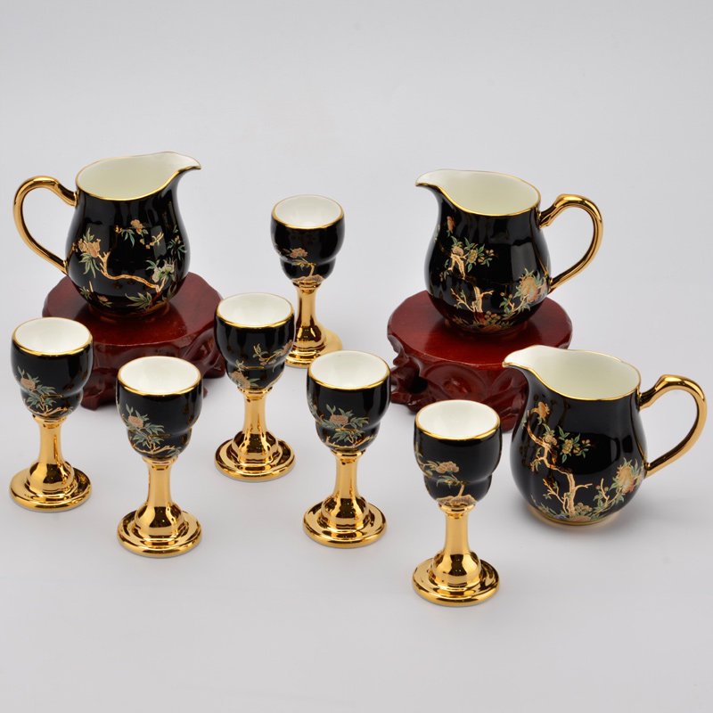 国瓷永丰瓷正品夫人瓷石榴家园6人用6杯3分酒器酒杯酒具礼盒套装,餐饮具,酒具套件,淘宝优惠券,粉丝福利购,淘宝优惠卷