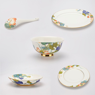 永丰瓷正品幸福和鸣31头餐具配件饭碗骨碟菜碗菜盘鱼盘勺子味碟