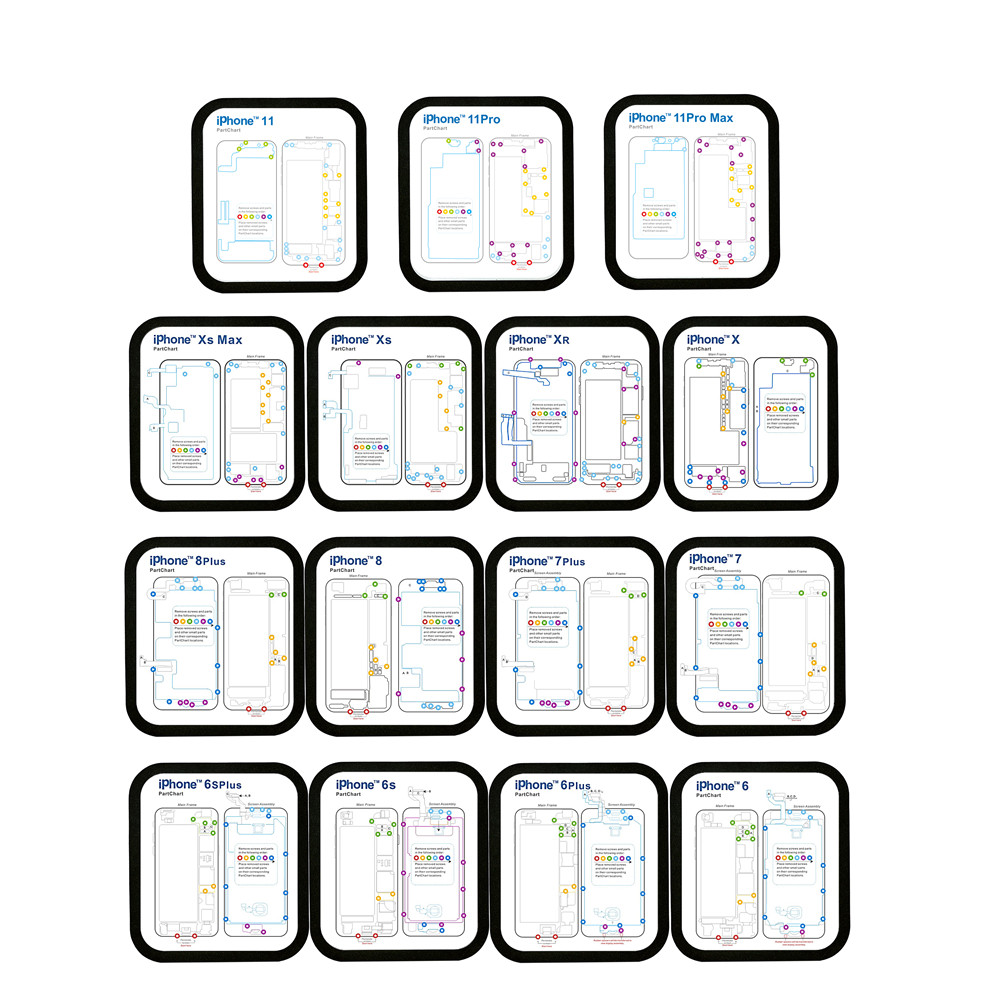 适用苹果拆机工具iphone7plus8plusxs11promax加厚磁性螺丝记忆垫