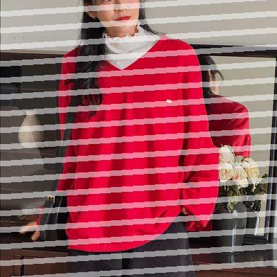 韩国代购大码女装2025靓丽冬装新款V领宽松显瘦字母加绒卫衣特10