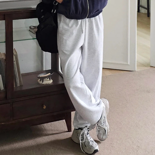 韩国代购大码女装2026靓丽冬装新款松紧腰显瘦纯棉束口休闲长裤特