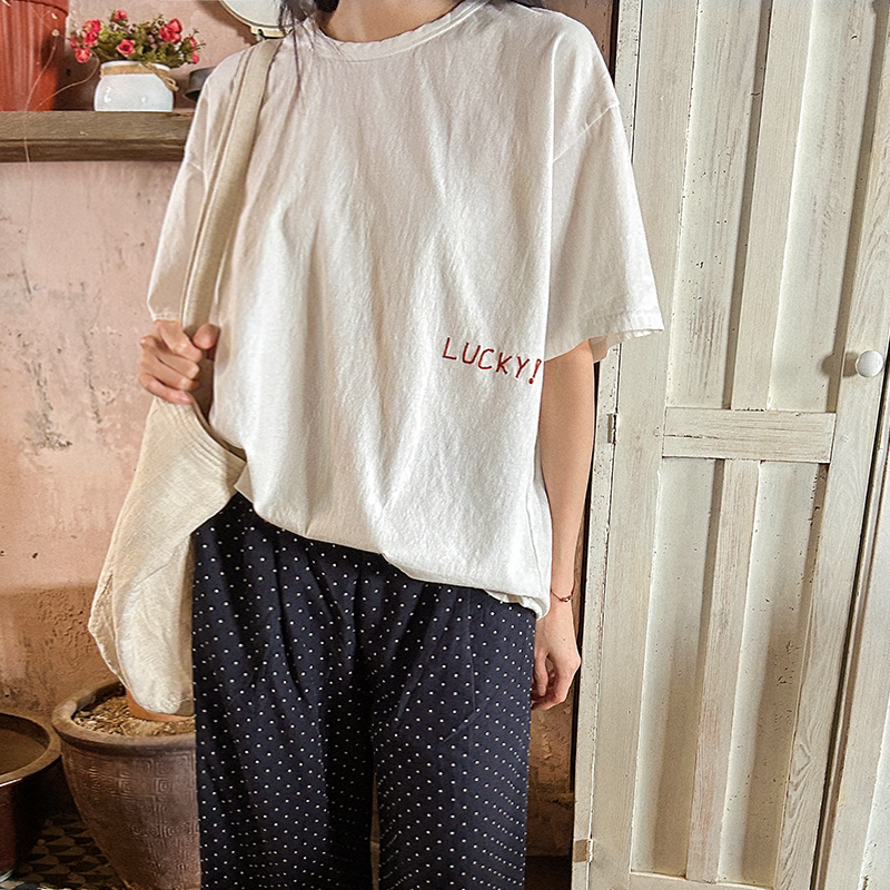 韩国代购大码女装2026靓丽夏装新款圆领宽松显瘦口袋字母短袖T恤