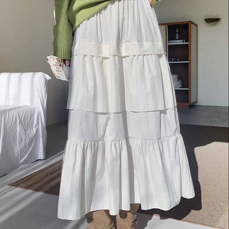 韩国代购大码女装2026靓丽冬装新款松紧腰显瘦宽松拼接淑女半身裙,女装/女士精品,半身裙,淘宝优惠券,粉丝福利购,淘宝优惠卷