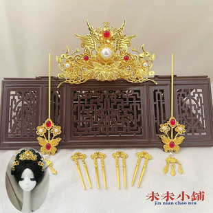 原创百搭发冠明制唐钗掩鬓战国袍蝴蝶钗龙珠汉服发饰包邮