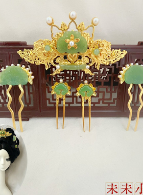 百搭汉服古装战国袍魏晋南北朝玉牌明宋制配饰品发冠压鬓簪子包邮