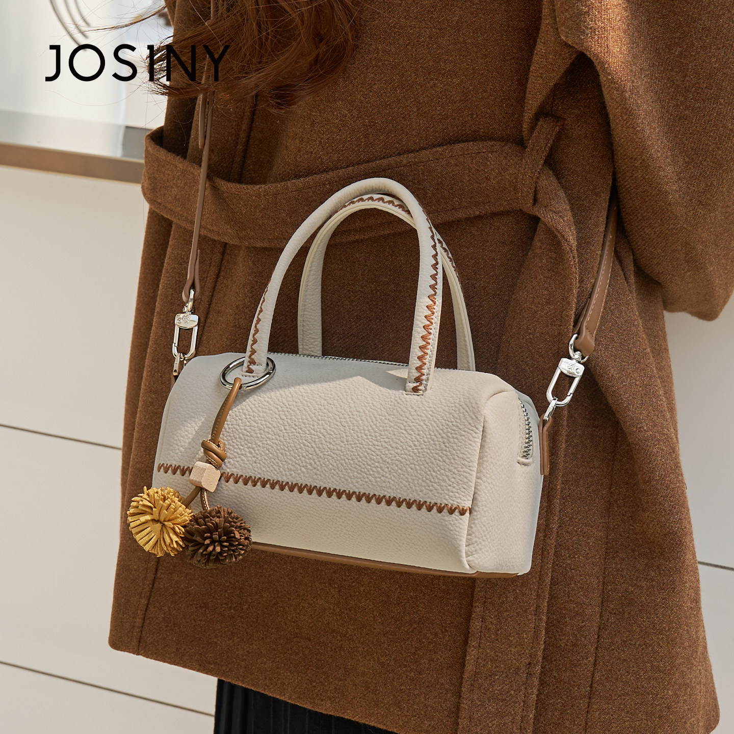 卓诗尼2025新款保龄球包女包高级感百搭便携手提单肩斜挎单肩包包,箱包皮具/热销女包/男包,单肩包,淘宝优惠券,粉丝福利购,淘宝优惠卷