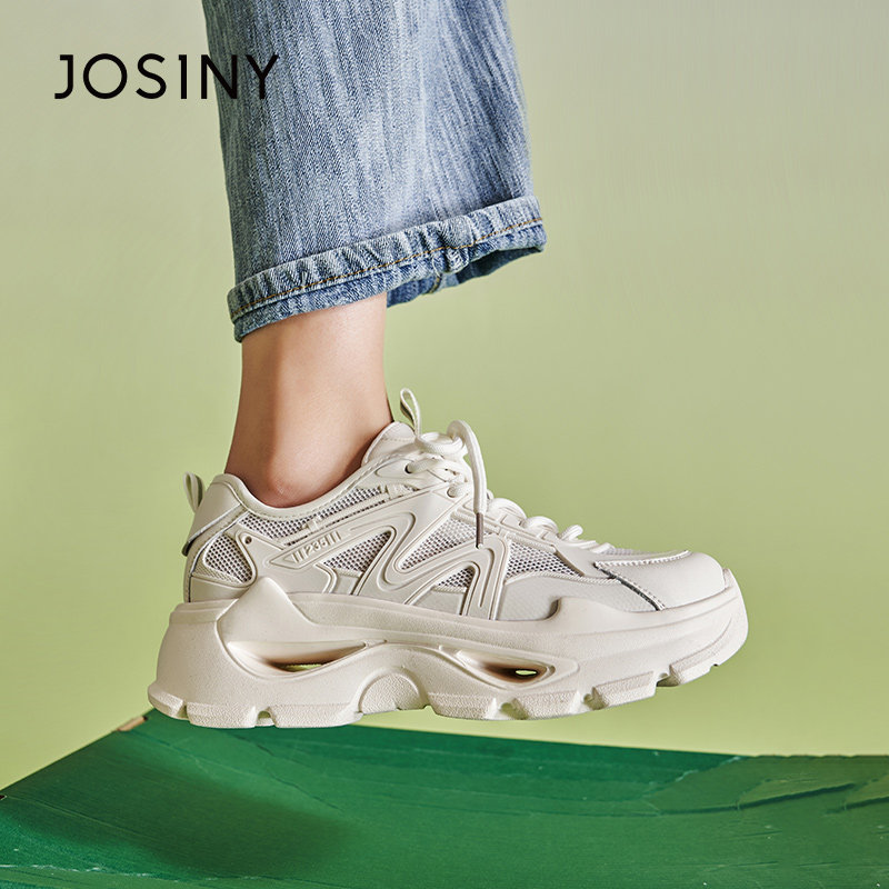 卓诗尼夏季新款网纱轻便休闲女柔软松糕底m型字母老爹鞋女凉鞋