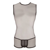 薄款 大码 性感透明平角裤 连体裤 紧身睡衣塑身连体衣潮 网纱拼接男士